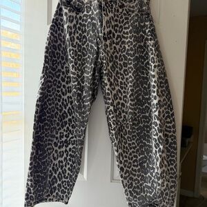 KanCan Leopard Barrel Jeans